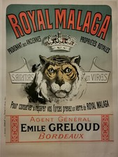 AFFICHE PUBLICITAIRE ORIGINALE D’ÉPOQUE.ROYAL MALAGA. 