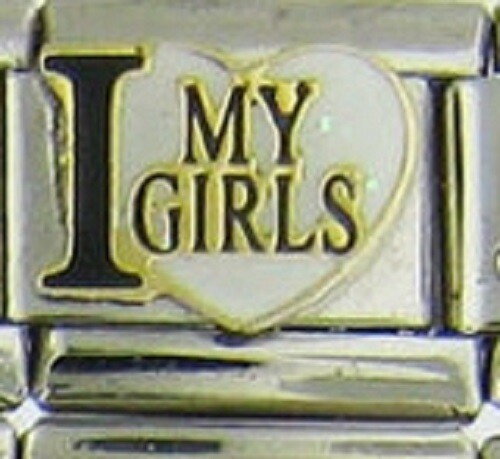 I WHITE HEART Love MY GIRLS WHOLESALE ITALIAN CHARM 9MM K21 - Picture 1 of 1