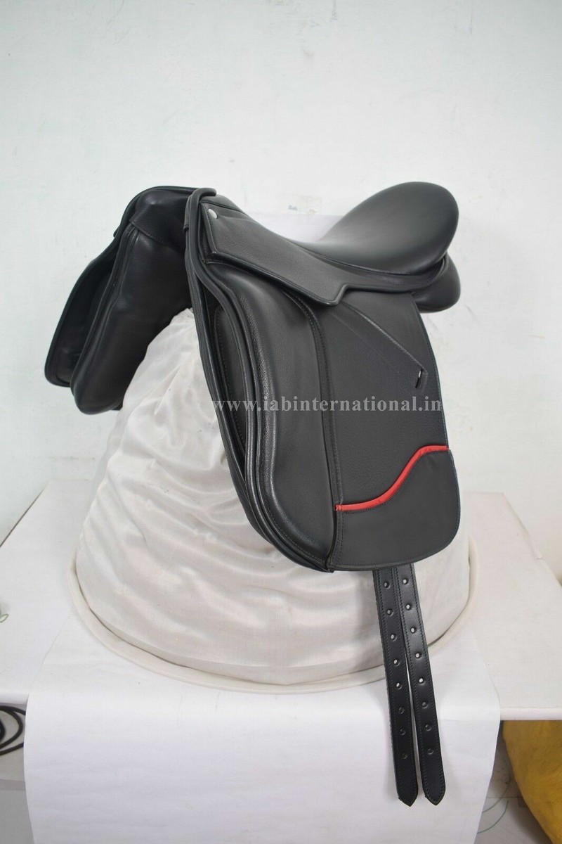 Selle à double rabat de dressage en cuir WILD RACING