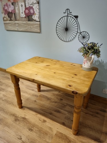 Vintage Pine Farmhouse Dining Table Desk Side 4ft - Picture 5 of 12