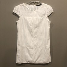 Zara Basic Women's White Eyelet Dress Sz Small (E1704)