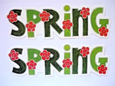 Spring Title Red Flowers 2 each RETIRED 2002  My Mind's Eye Die Cut S10019