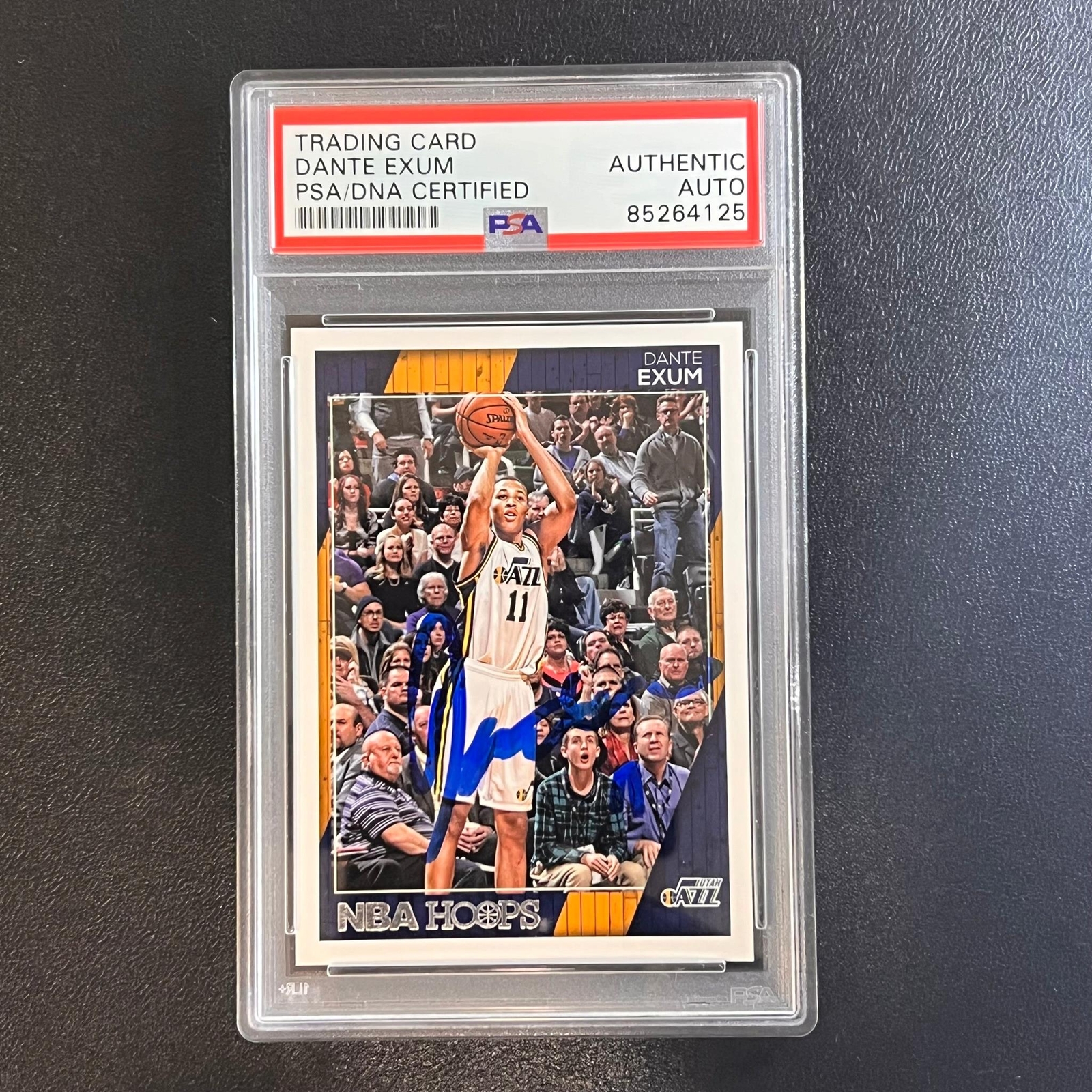 2016-17 NBA Hoops #195 Dante Exum Signed Card AUTO PSA Slabbed Jazz 