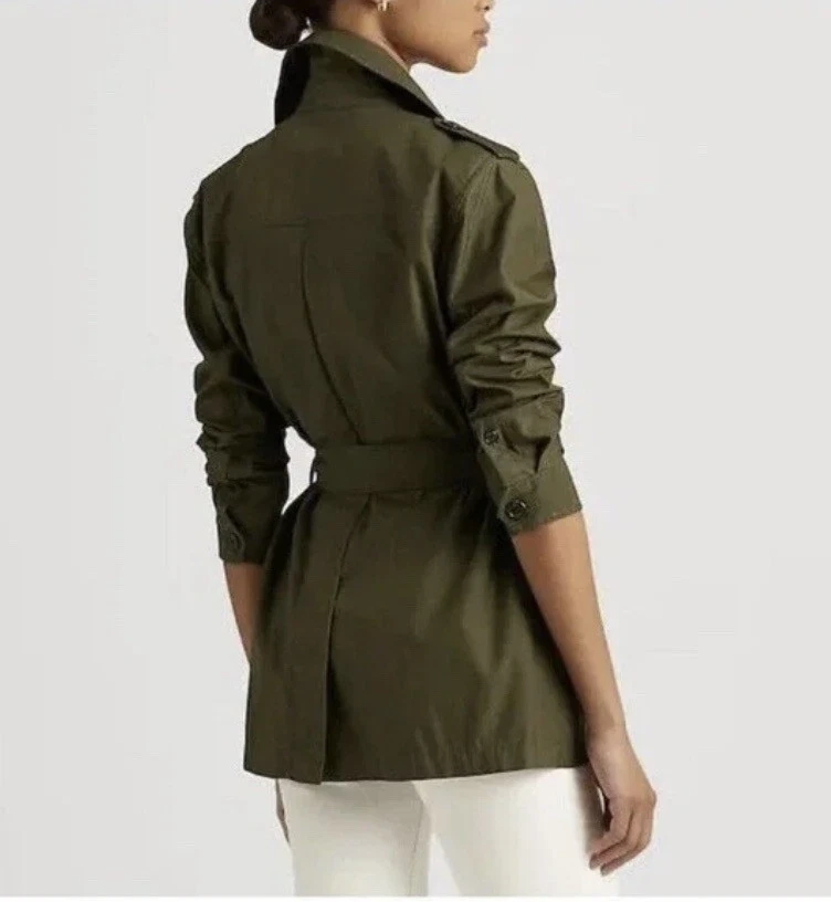Ralph Lauren Women’s Belted Twill Field Jacket Dark Olive Size 6 NWT 5