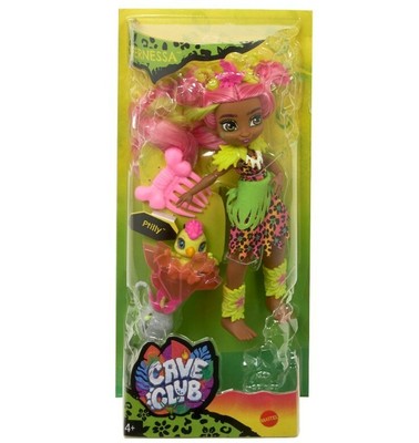 Cave Club Fernessa With Pet Ptilly, With Fun Plant, New Mattel Prehistoric Doll