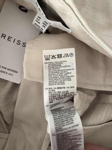 Women’s NWT Reiss Isla Satin Wide Leg Trousers in Champagne Size 6R - Picture 5 of 9