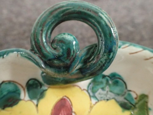 MCM Italy 893 piatto cambio ceramica vintage con manico ad anello epoca Bitossi/Raymor 6" - Foto 3 di 10