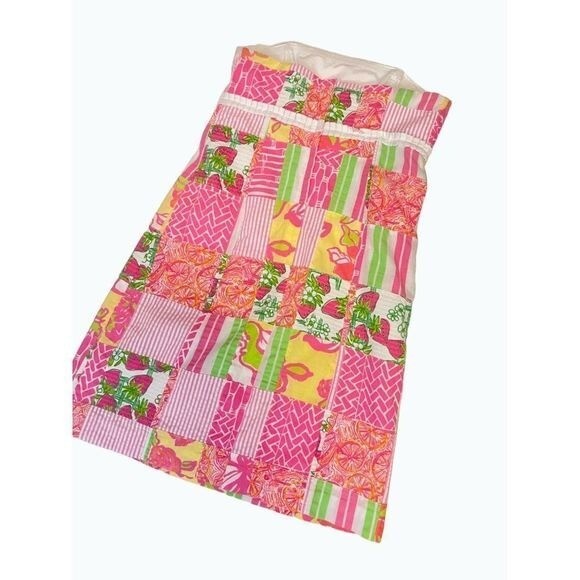 Lilly Pulitzer Bowen Patch Strapless strawberry D… - image 3