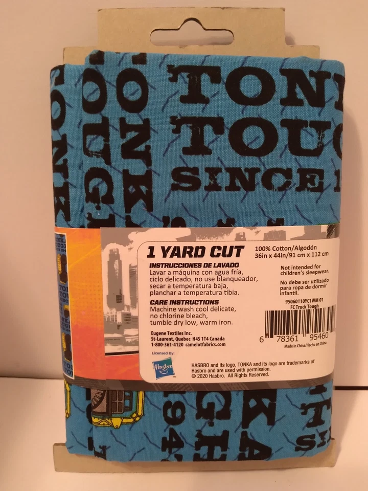 Camiones Tonka resistentes desde 1947 azul corte 1 yarda tela 36 pulgadas x 44 pulgadas 100 % algodón NUEVO Foto 4 de 4