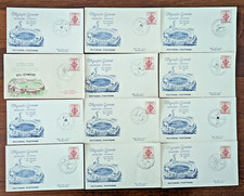 1956 OLYMPIC CARDS - with OLYMPIC hand stamps DEPICTING 11 DIFFERENT EVENTS