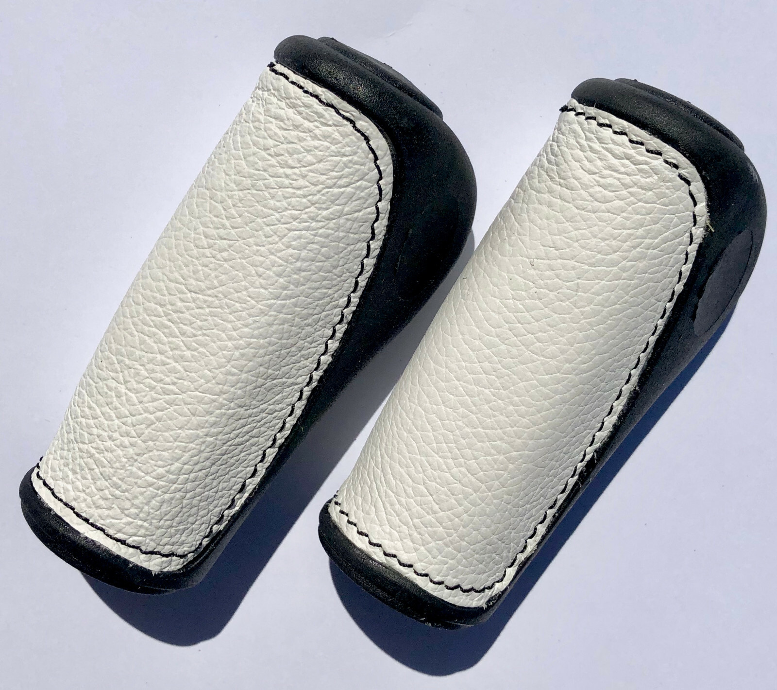 Poignée vélo ergonomique cuir blanc guidon ville poignées courtes anti-vibration