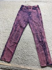 Vintage Wrangler 80s 90s Pink Acid Wash High Waist Mom Jeans 27x33 Great Cond