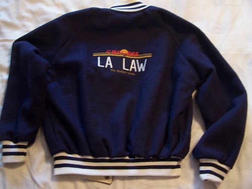 Vintage LA Law Memorabilia Wendejacke klein Satin Wolle bestickt 80er - Bild 3 von 12