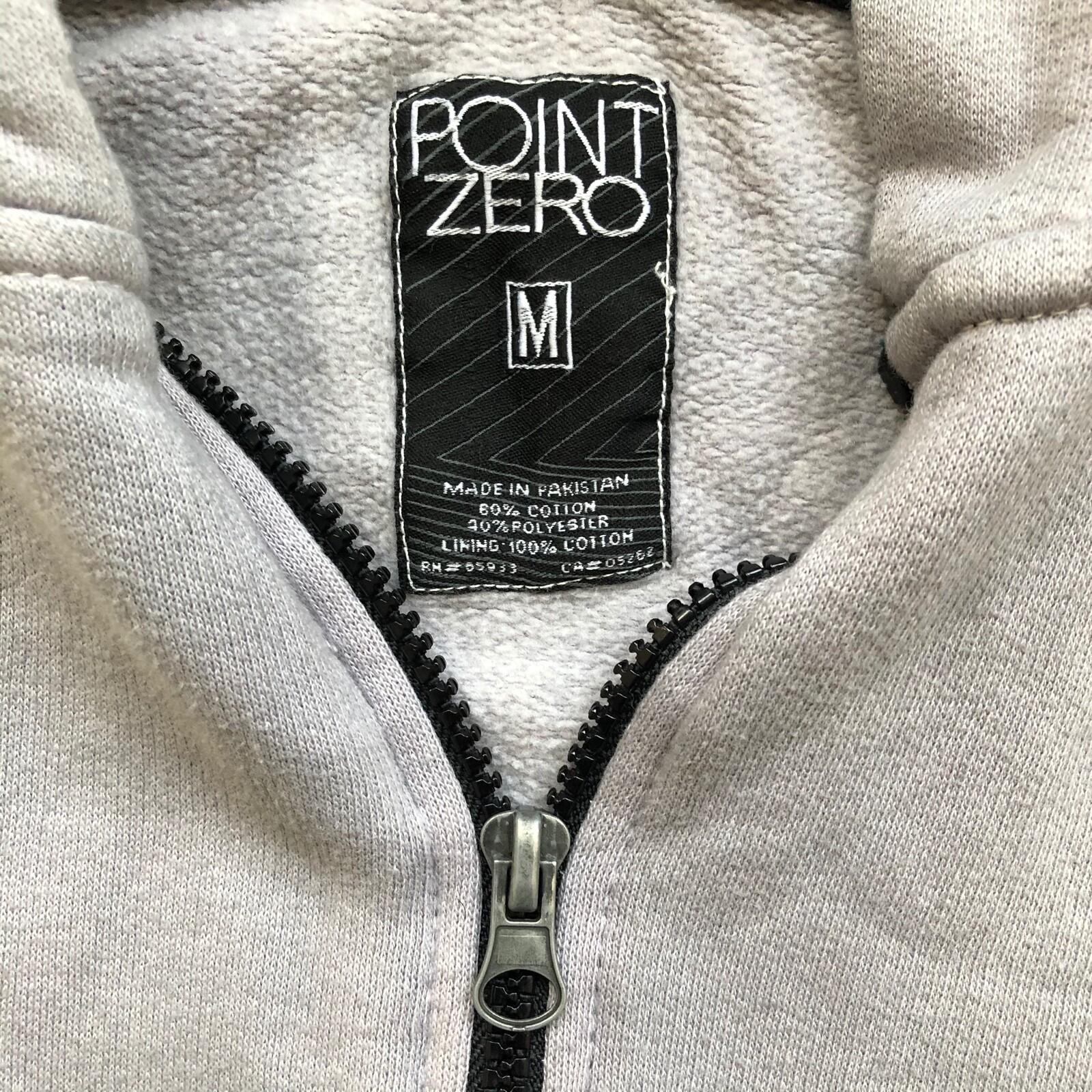 Point Zero Full Zip-Up Solid Light Gray Hoodie Sw… - image 2