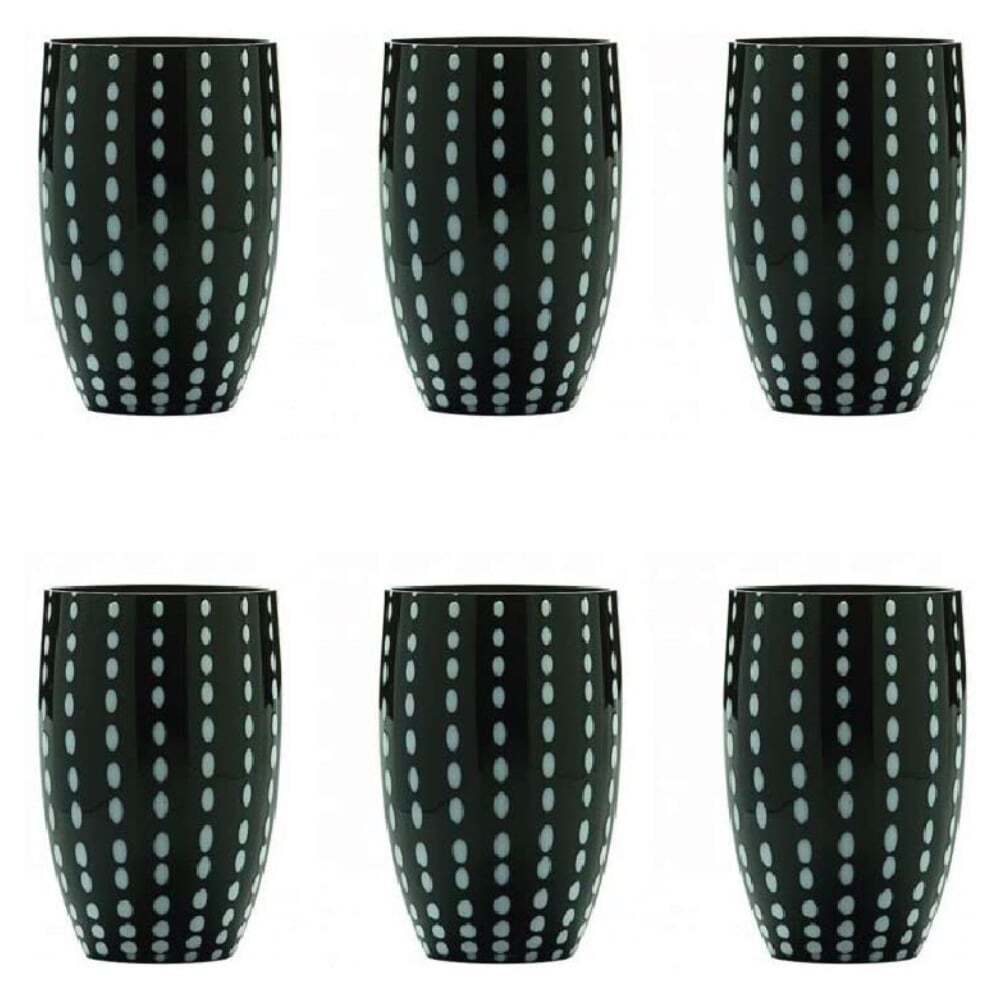 Zafferano Set 6 Bicchieri Tumbler Perle in Vetro Nero