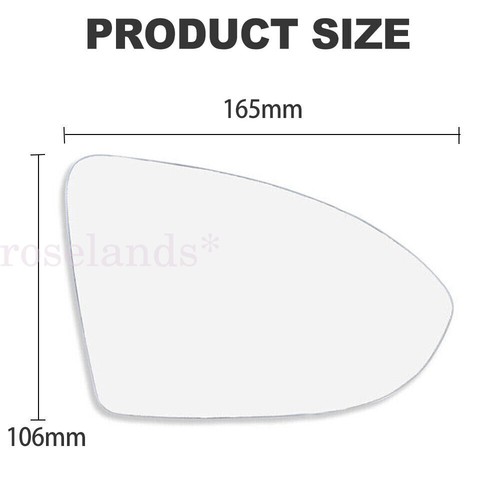 Right Side Mirror Glass for VW GOLF MK7 MK7.5 2013-2018 With Heated Convex Base - Picture 7 of 8