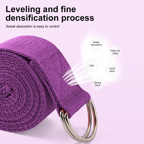 Yoga Stretch Strap D-Ring Belt Fitness Exercise Leg Strong Band Gym Figure Waist - Picture 4 of 17