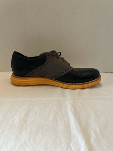 Cole Haan Lunargrand Saddle Yellow Dark Blue Men’s Shoes Size 7 M - Picture 5 of 9