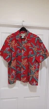 Paradise Found Shirt Mens 3XL Red Palm Trees Magnum PI Parrot Aloha  VTG