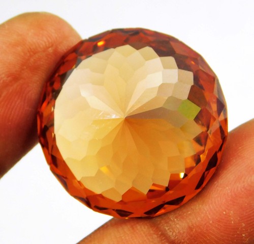 Natural 94.80 Ct Cambodian Orange Zircon Round Cut Loose Gemstone " CERTIFIED " - Picture 6 of 6
