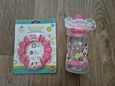 Minnie Mouse Maus Beißring Kühlbeißring Nuckelflasche Fläschen Baby Disney