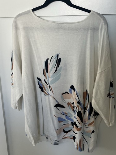 J. Jill Wearever Collection Floral Knit Tunic Womens 2x Cream Casual Top - Picture 8 of 9