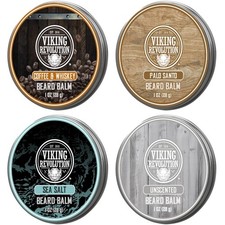Viking Revolution 4 Beard Balm Variety Pack 1oz Each 1.5 Ounce Pack of 4 