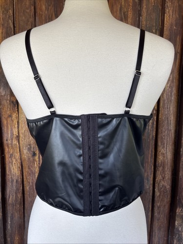 Corset Bustier Top Sz 1XL Shein Black Goth Biker Sexy EUC - Picture 2 of 8