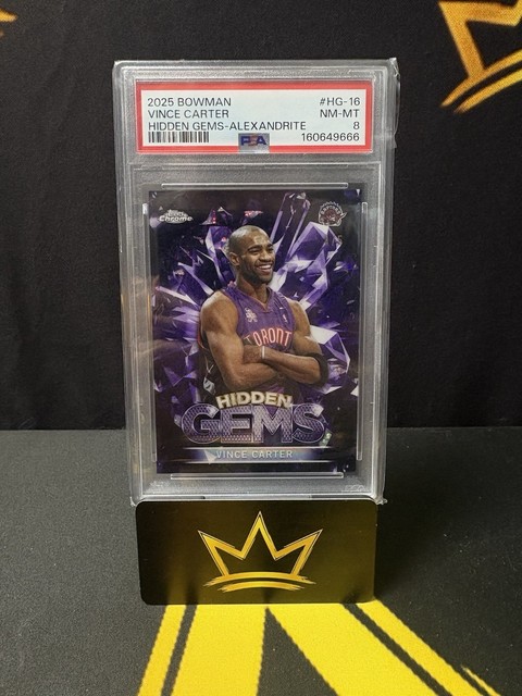 2025 Bowman Vince Carter HIDDEN GEMS /5 PSA 8
