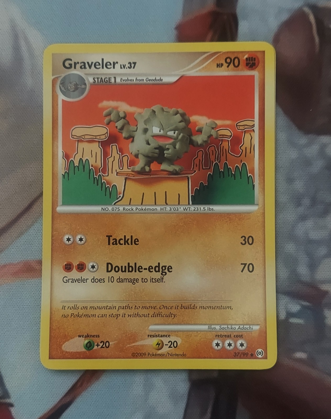 Graveler, Arceus 37/99 - NM ;  Sachiko Adachi collection