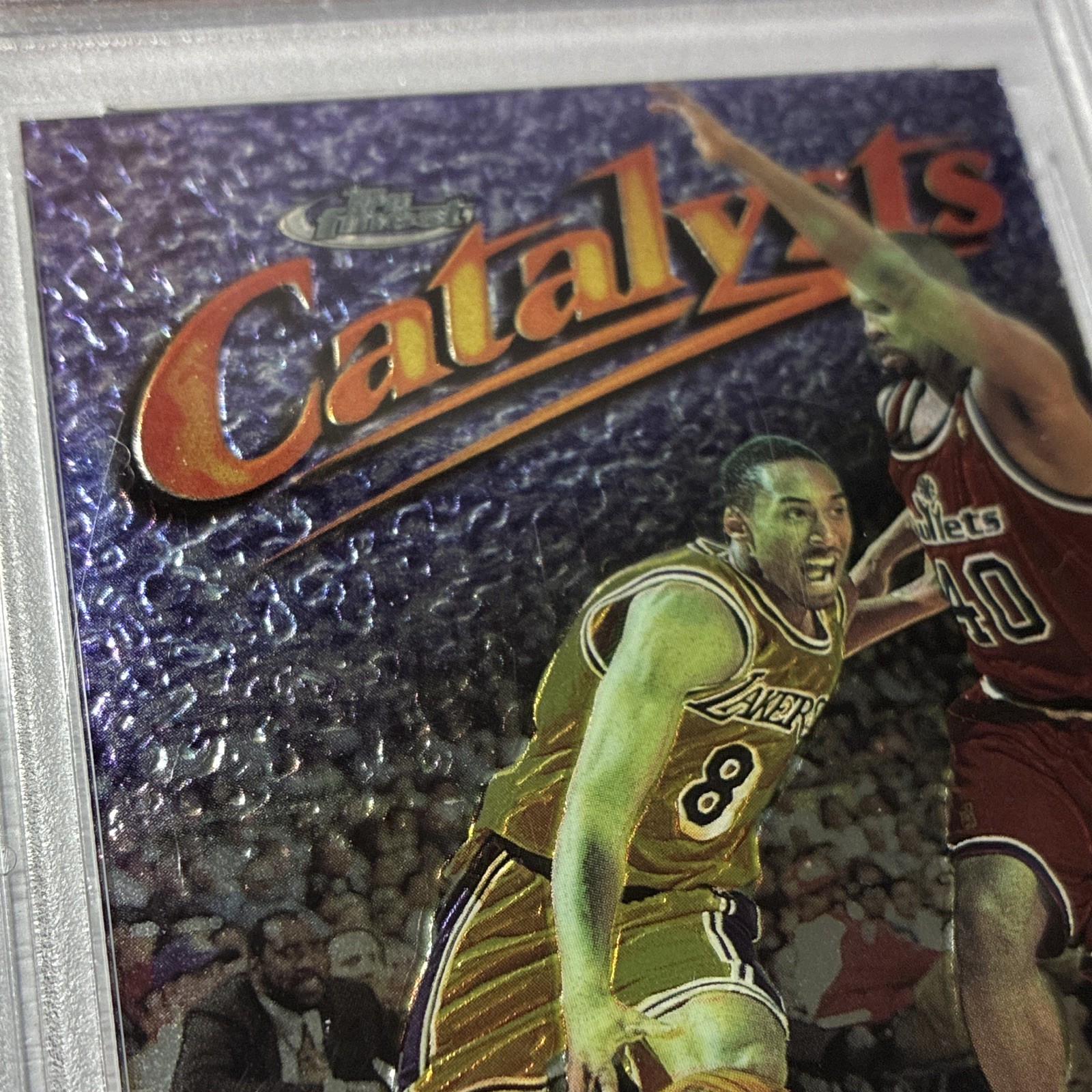 1997 Topps Finest Kobe Bryant Lakers Catalysts #137 PSA 9 Graded Beautiful card! view 4