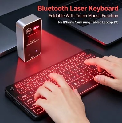 Laser Projection Keyboard - Mouse- Powerbank- phone holder- wireless (new model)