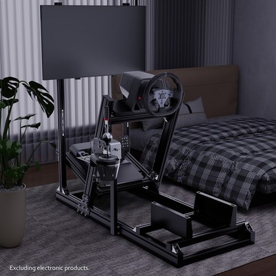 Hottoby Racing Simulator Cockpit Aluminium Mit Monitor Stand Fits Thrustmaster