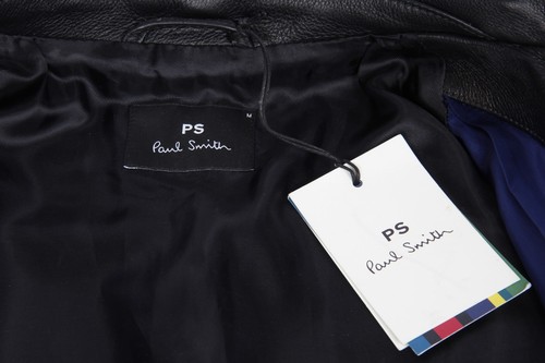 CHAQUETA PARA HOMBRE PAUL SMITH NUEVA CON ETIQUETAS - CHAQUETA DE CUERO NEGRA DE LUJO - UK M - PRECIO DE VENTA RECOMENDADO £895 - Imagen 8 de 12