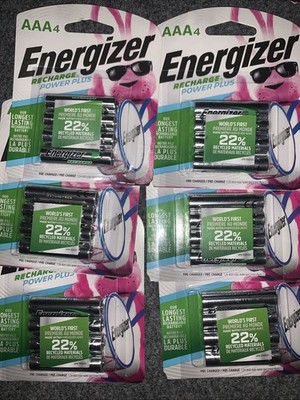 ENERGIZER AAA4 (Lot Of 6) Rechargeable Power Plus NiMH Batteries (FREE SHIPPING)