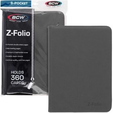 BCW Z-Folio 9-Pocket LX Album - Grey | Secure Zipper Card Organizer | Premium...