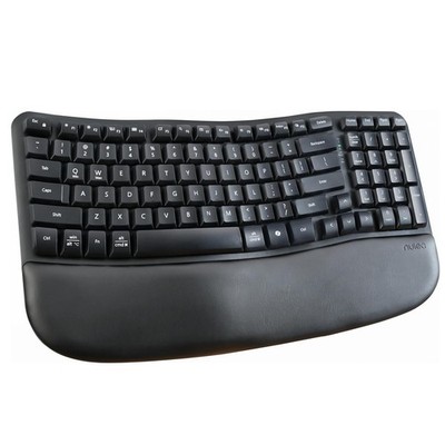 Nulea RT08 Wave Keys Wireless Ergonomic Keyboard with Cushioned Palm Rest, 2.4GH