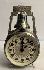 Rare Elgin Liberty Bell Alarm Clock 1973 Vintage Bi-Centennial Needs Work
