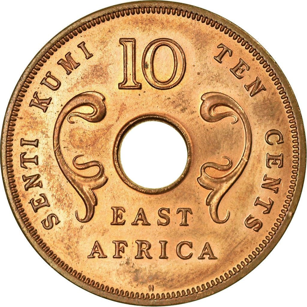 Buy East Africa - 10 Cents Coin - Tusks - Fleurs - Km:40 - 1964