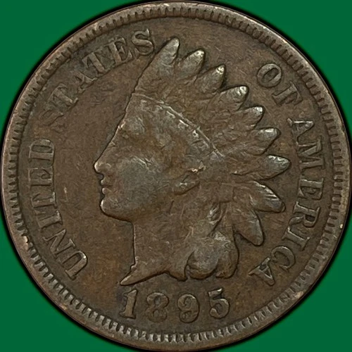 1895 Indian Head Cent Fine F Coin #38248