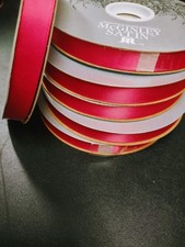 3 McGinley Satin, Valeria Red, 100 Yard Acetate Ribbon 9/16" for Corsages/Bows