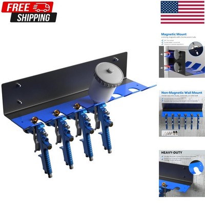 Magnetic Paint Spray Gun Holder, Gravity Feed Spray Gun Organizer Stand Rack, He