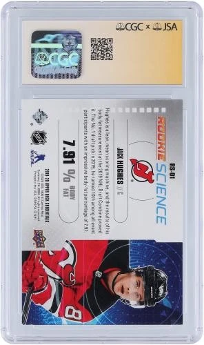 Tarjeta de novato autografiada Jack Hughes Devils hockey losa artículo #14362342 certificado de autenticidad Foto 2 de 4