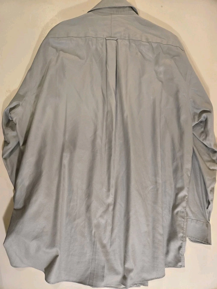 Pronto Uomo Men's Tall 19 36/37 Gray Cotton Long Sleeve Button Up Shirt - Image 4 of 4