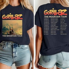 Gorillaz The Mountain Tour T-Shirt Front and Back Print, Gorillaz Band Tour Date