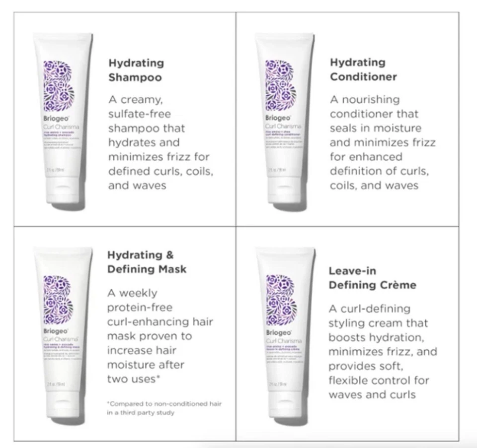 Briogeo Curl Carisma Cuidado del Cabello Minis Viaje Lote De 4 - 2oz Foto 4 de 4
