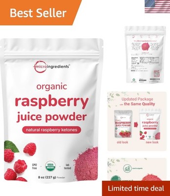 Organic Raspberry Juice Powder 8oz - Delicious, Non-GMO & Sugar-Free
