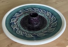 Vintage Signed Ikebana Ware Flower Frog Vase with Pin Japan