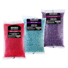 Spa Choice Assorted Hard Wax Beads 2.2 Lb / 1 Kg Pack of 3 - Tourmaline, Aloe Ve