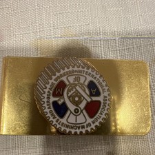Vintage Metal Belt Buckle Intl Association of Machinists Aerospace Workers